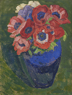 Sigismund Righini: Rote Anemonen, 1916, Öl auf Karton, Inv.Nr. SR 29. Foto: Reto Pedrini © Stiftung Righini-Fries Zürich