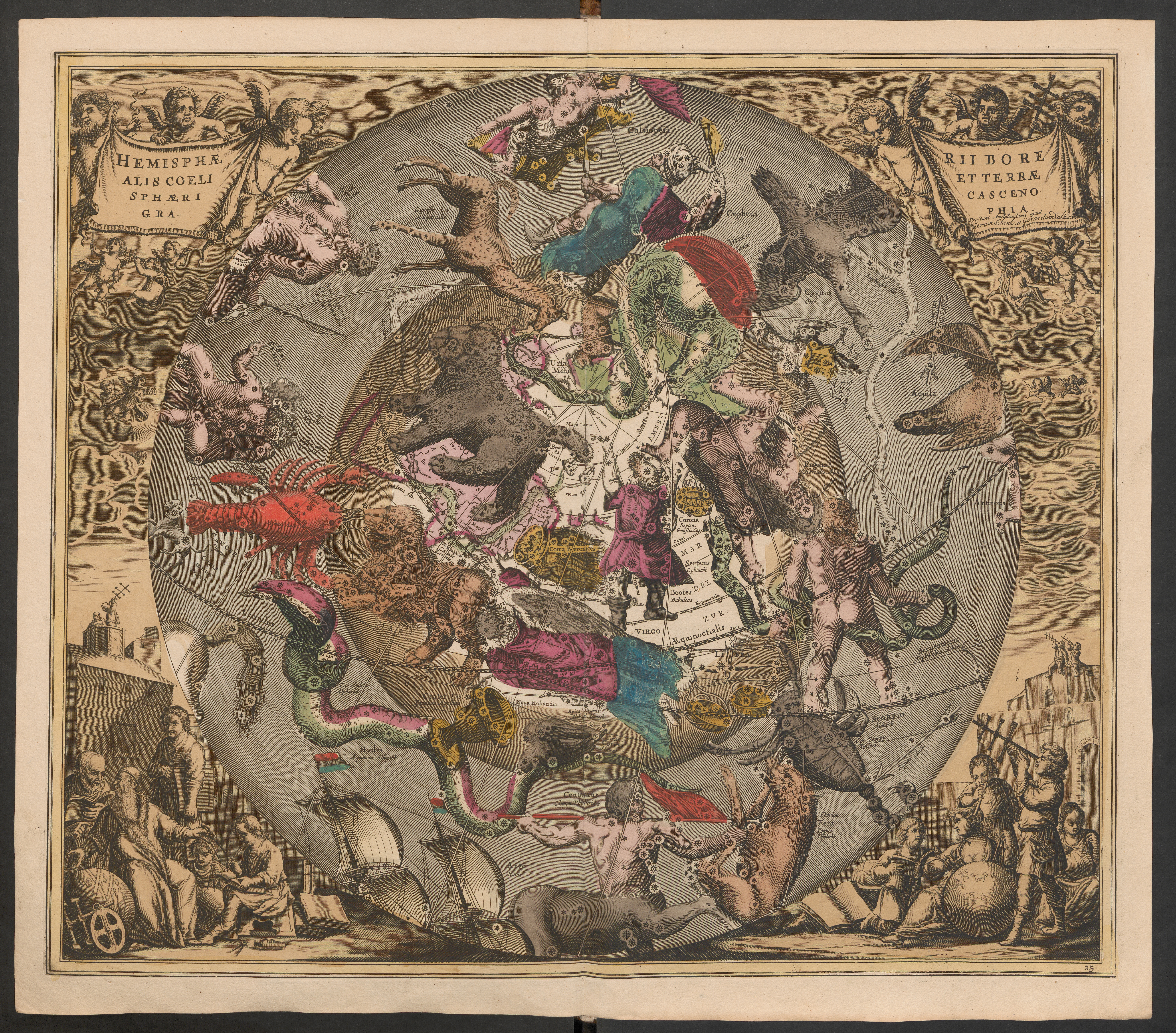 Andreas Cellarius: Hemisphaerii borealis coeli et terrae. Aus : Harmonia macrocosmica […], [1708].  (https://www.e-rara.ch/zut/content/pageview/4628935), Public Domain Mark