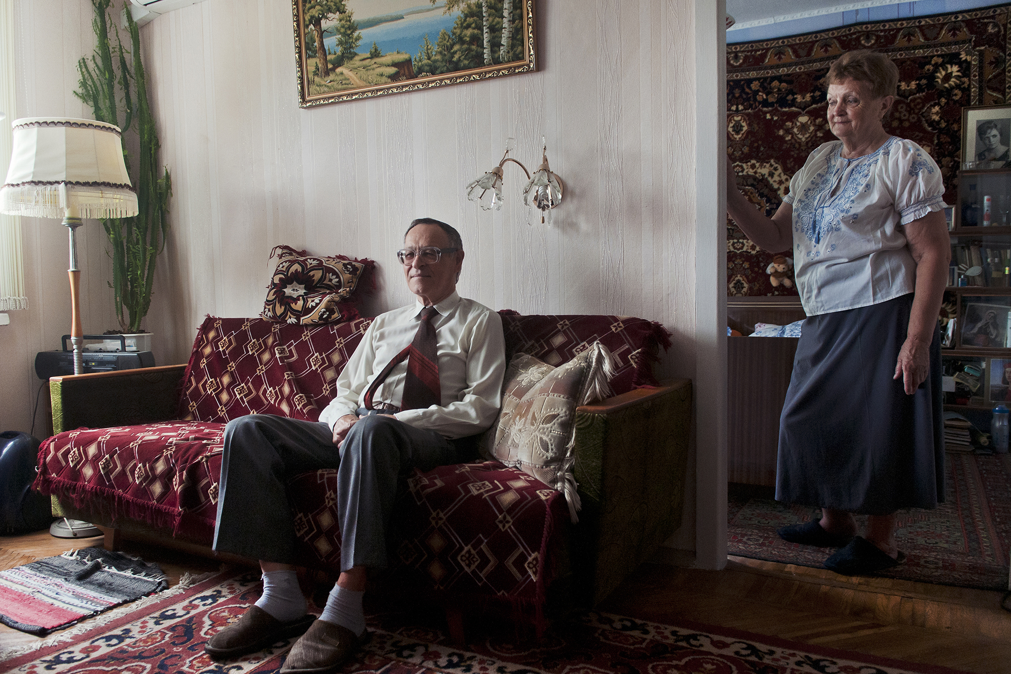 Oksanas Eltern, fotografiert 2014 in Charkiw. Kurz nach der Krim-Annexion und acht Jahre vor der russischen Invasion. © Oksana Yushko