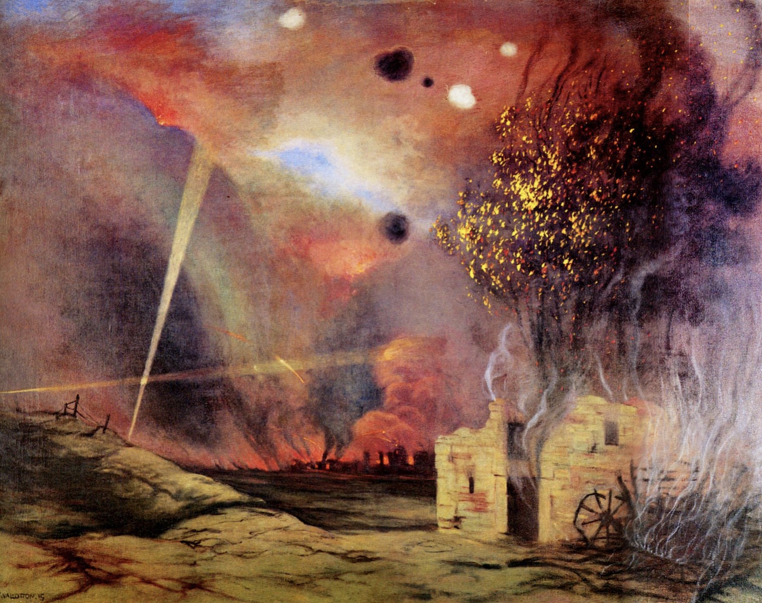 Félix Vallotton, Paysage de ruines et d'incendies, 1915 Kunstmuseum Bern (Ausstellung «Kunst und Krieg» im Kunst Museum Winterthur)
