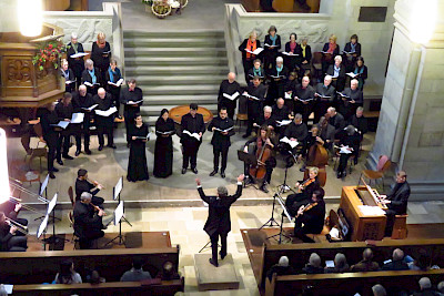 Das Collegium Vocale Grossmünster musiziert zweichörig.