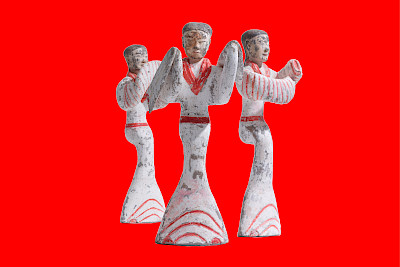 Tänzerinnen, China, Region Shaanxi/Henan, Westliche Han-Dynastie, 2. Jh. v. Chr., Museum Rietberg Zürich, Dauerleihgabe Meiyintang Stiftung, Foto: Rainer Wolfsberger