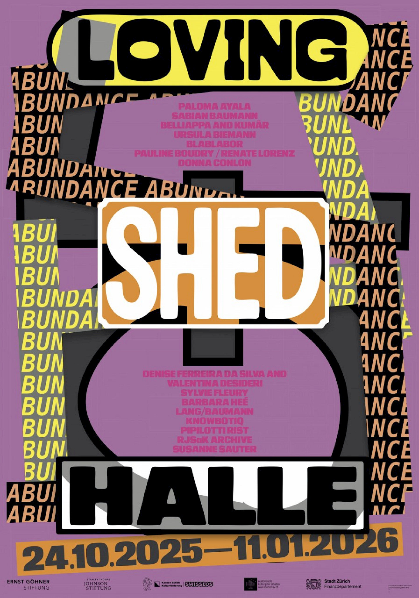 Flyer Loving Shedhalle - 40 Jahre Shedhalle Zürich