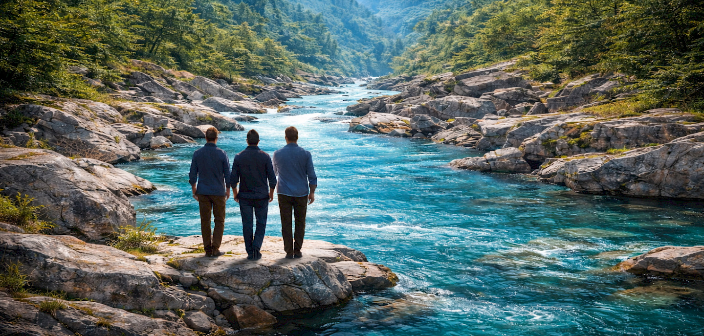 Three men and more …