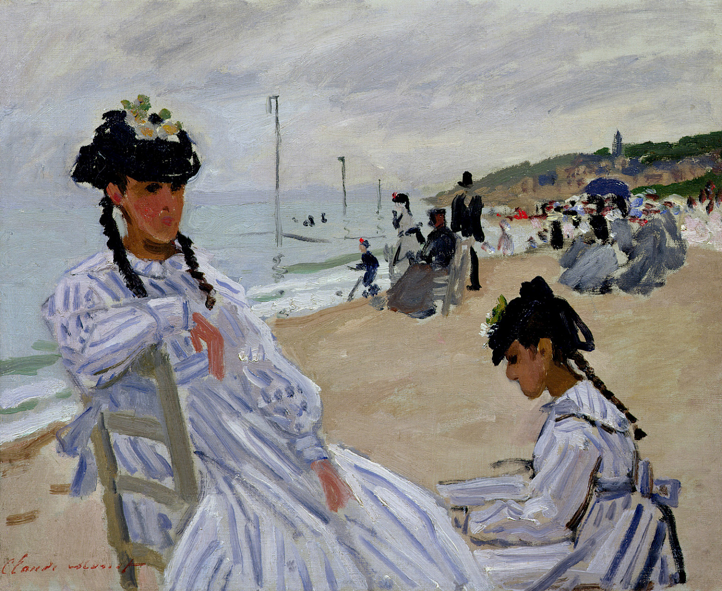 Claude Monet,Sur la plage de Trouville, 1870, Öl auf Leinwand, 38 x 46 cm, Musée Marmottan Monet, Paris