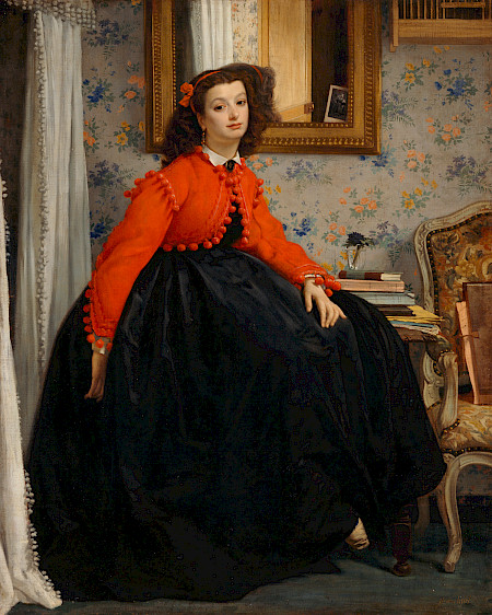 James Tissot, Portrait de Mademoiselle L.L., 1864, Öl auf Leinwand, 123,5 x 99 cm, Musée d’Orsay, Paris