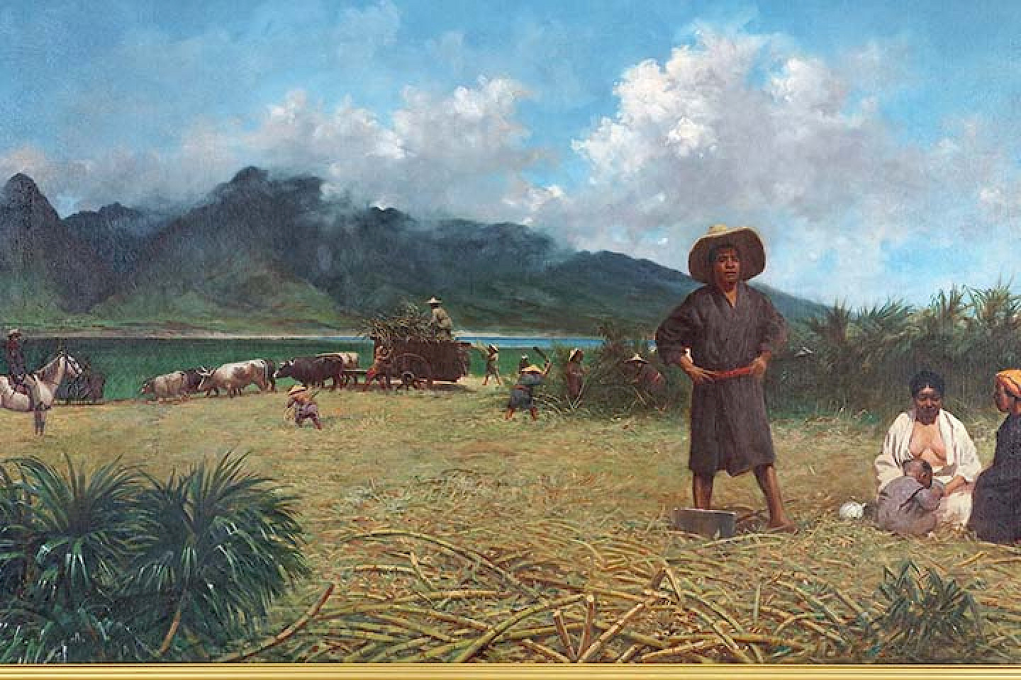 Titelbild: Joseph Dwight Strong, Japanische Arbeiter auf Zuckerplantagen, Spreckelsville/Maui, 1885, Öl auf Leinwand, Sammlung der Mitsui Sugar Co., Ltd. in Japan.
